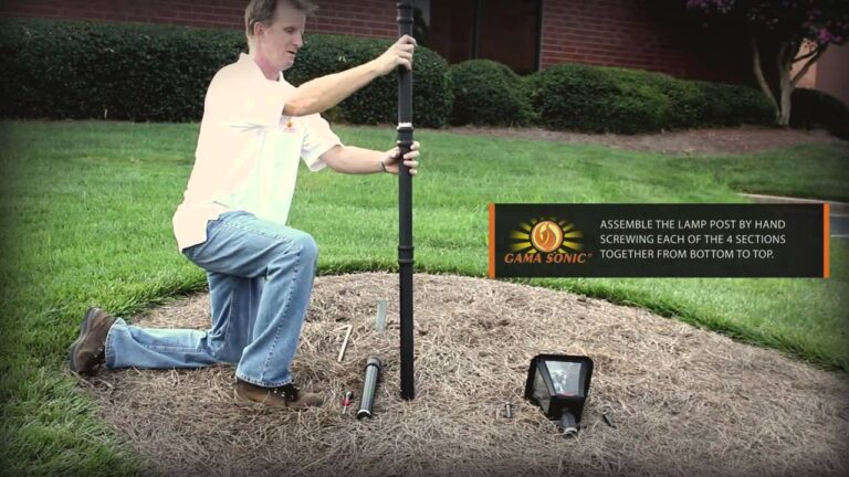 how to install outdoor solar lamp post