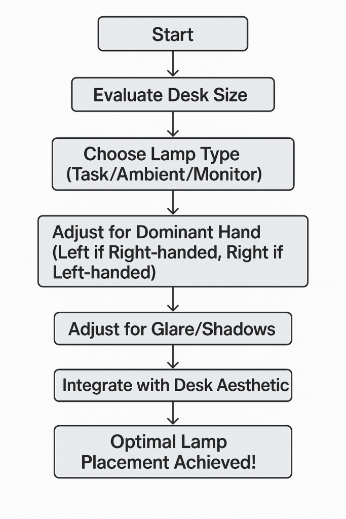Modern desk lamp placement flowchart